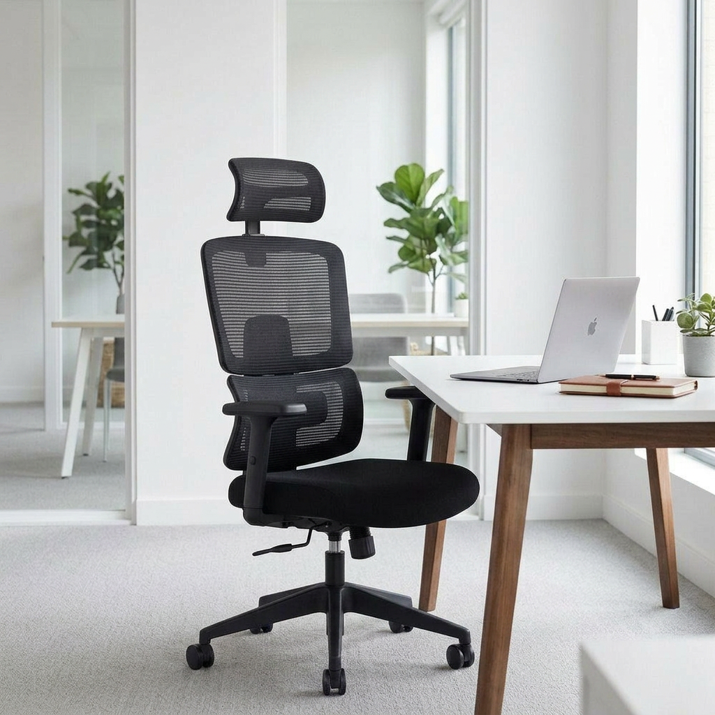 OrthoSpine M1 Ergonomic Office Chair – Adjustable Lumbar & Posture Support, Mesh Back, Black