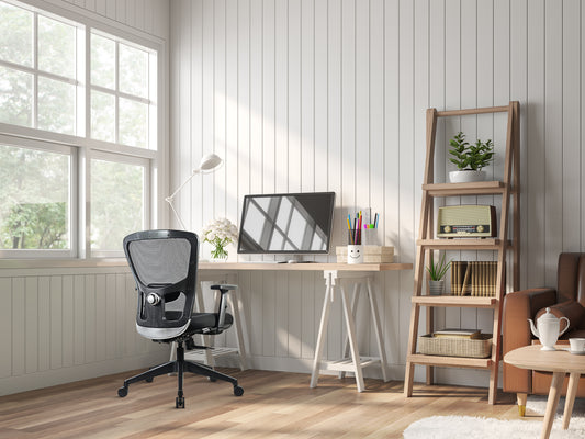 ErgoCore WFH Office Chair – Ergonomic Work From Home Mesh Chair with Lumbar Support, Black