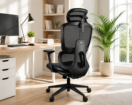 OrthoSpine M1 Ergonomic Office Chair – Adjustable Lumbar & Posture Support, Mesh Back, Black