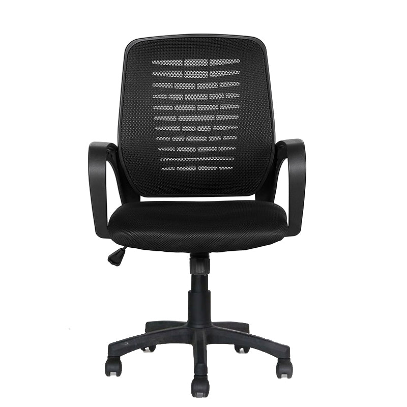 Task M1 Budget Office Chair – Compact Study & Home Desk Chair with Fixed Armrests, Black