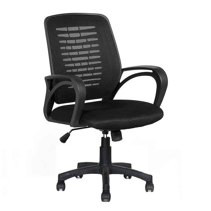 Task M1 Budget Office Chair – Compact Study & Home Desk Chair with Fixed Armrests, Black