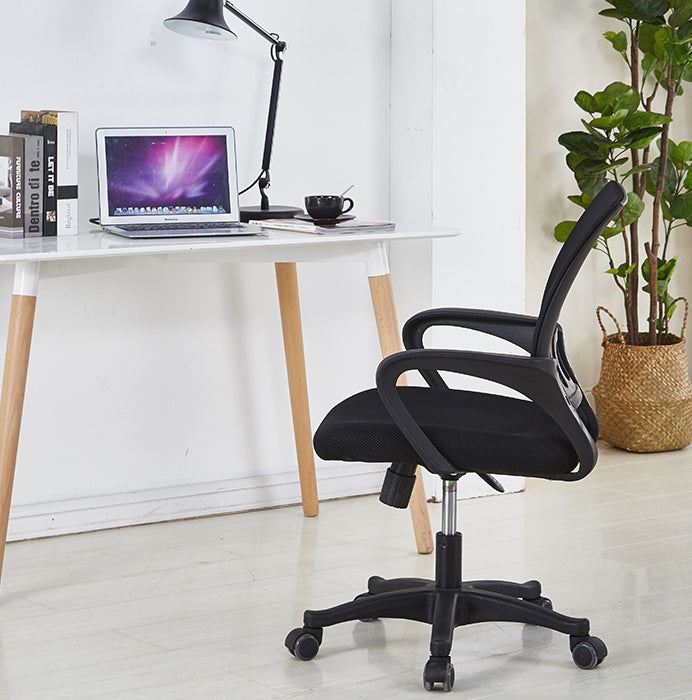 Task M1 Budget Office Chair – Compact Study & Home Desk Chair with Fixed Armrests, Black